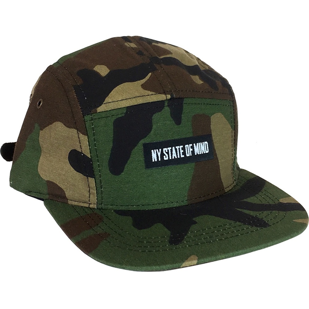 Woodland Camo 5 Panel Hat